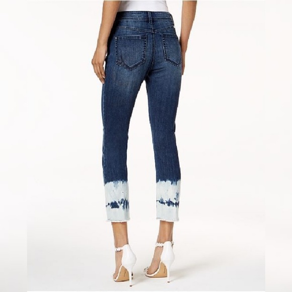 INC Petite Tie-Dyed-Cuff Skinny Ankle Jeans - Picture 4 of 4